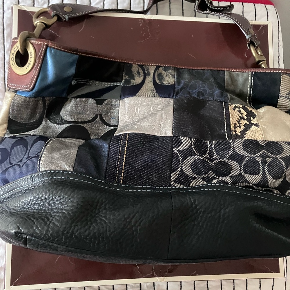 Coach Patchwork Shoulder Bag in Black, Navy, Brown, Cream Not New